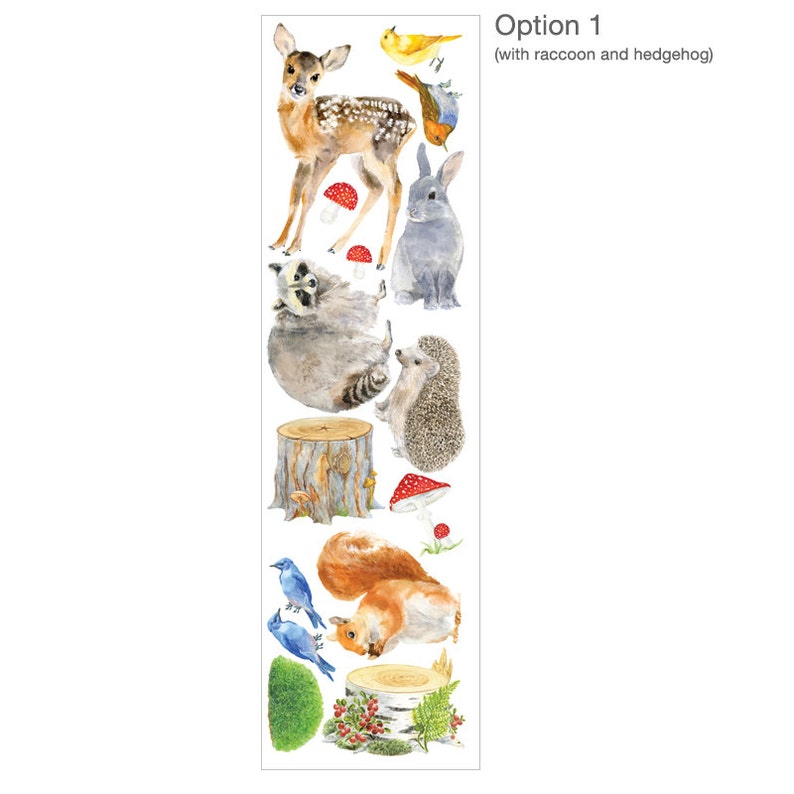 Woodland Animals Wall Decals Stickers, PVC free Reusable Fabric image 2