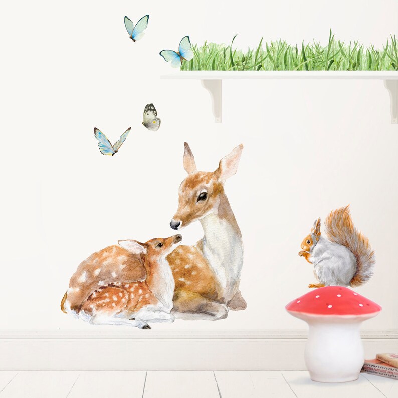 Woodland Animals fabric wall decals Nursery Art Woodland