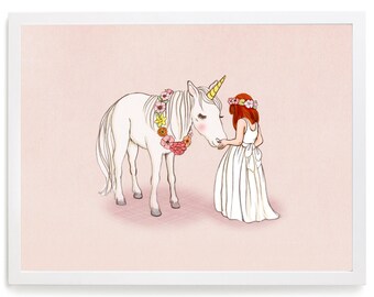Hello Unicorn Print by Belle and Boo