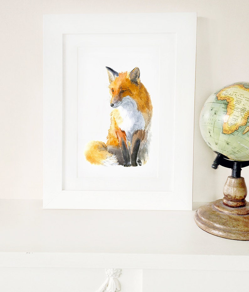 Fox Print, Fox Watercolor Print, Fox Watercolor Art image 2