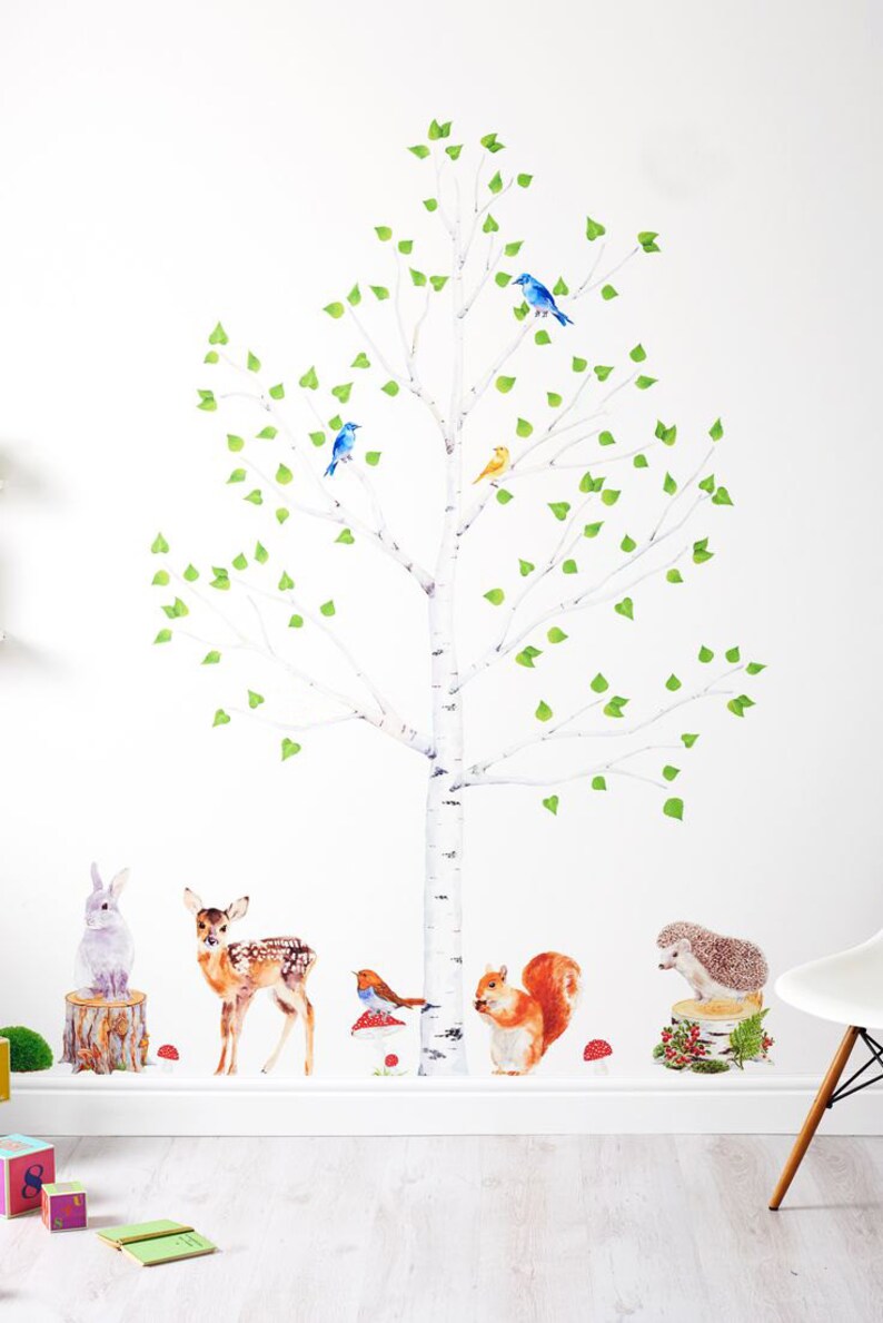 Nursery Forest Decor Woodland Decor Set Forest Wall Decal Etsy