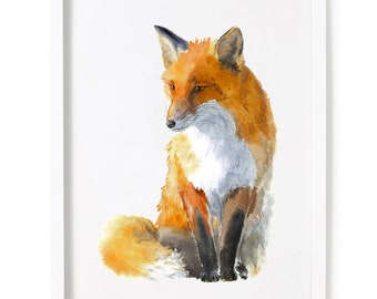 Fox Print, Fox Watercolor Print, Fox Watercolor Art
