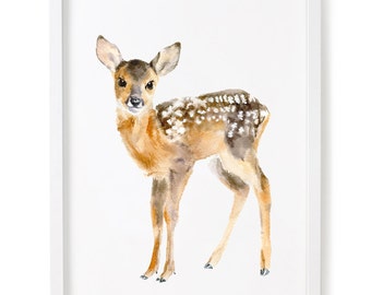 Baby Deer Print, Giclee Animal Print