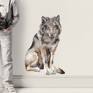 Wolf Wall Decal, Fabric Wall Sticker ( Not Vinyl, PVC free )