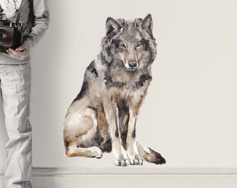 Wolf Wall Decal, Fabric Wall Sticker ( Not Vinyl, PVC free )