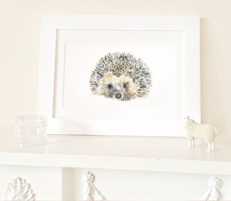 Hedgehog Art Print, Watercolour Animal Giclee Print image 2