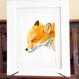 Watercolor Fox Print, Mama Fox image 2