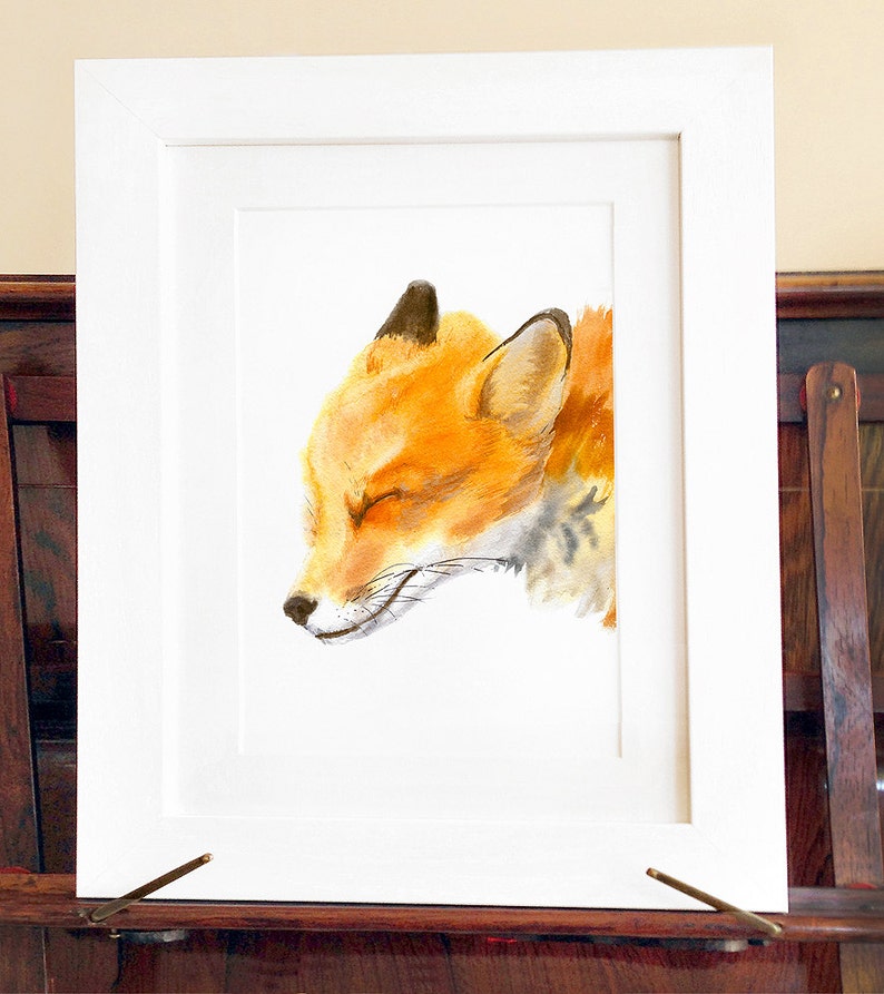 Watercolor Fox Print, Mama Fox image 2