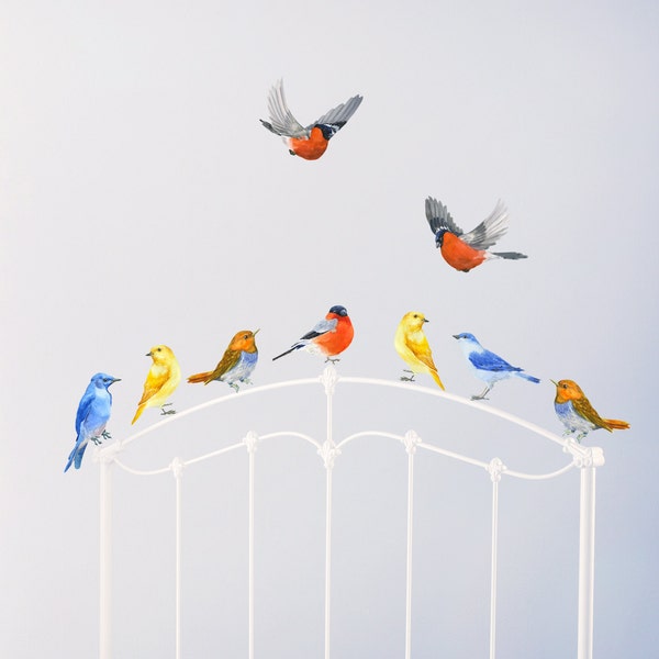 Birds Wall Decals Stickers, Birds in Flight, PVC free Fabric