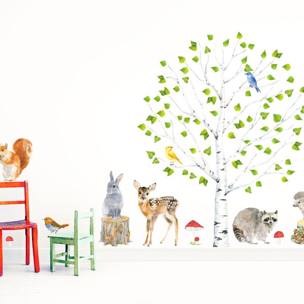 Woodland Wall Decal Etsy UK