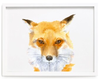 Fox Watercolor Print, Fox Print, Fox Wall Decor