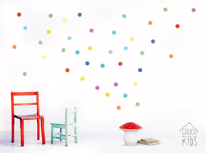 Watercolor Polka Dots Wall Decals Fabric Wall Stickers not Etsy