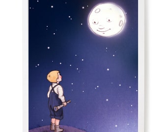 Man in the Moon Print by Belle and Boo