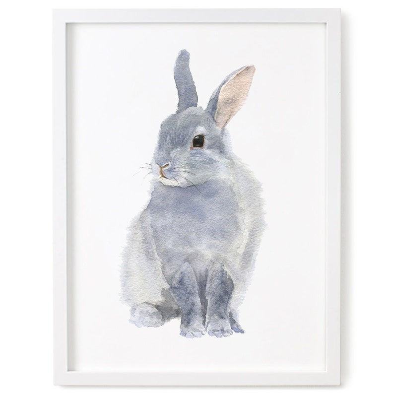 Rabbit Print Bunny Watercolor Print Rabbit Art Etsy