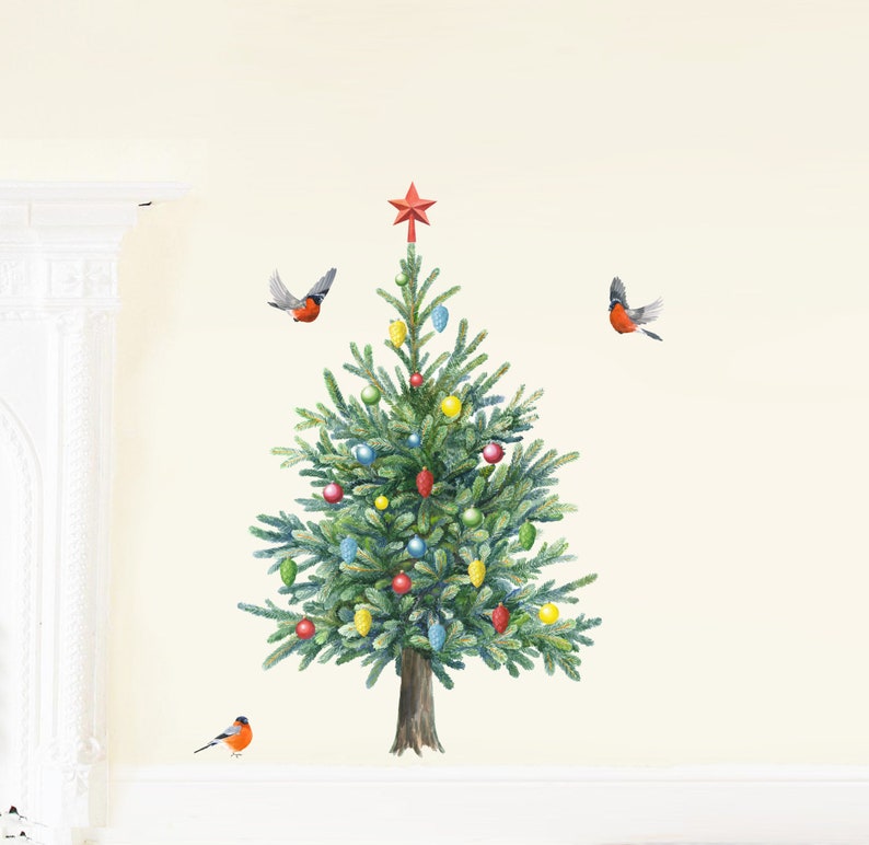 Fir Tree Wall Decals, Christmas Tree Fabric Wall Stickers Not Vinyl, PVC free image 1