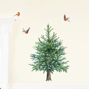 Fir Tree Wall Decals, Christmas Tree Fabric Wall Stickers Not Vinyl, PVC free image 2