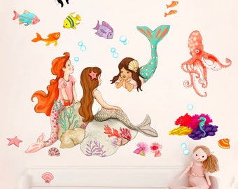 Mermaids PVC Free Fabric Wall Stickers by Belle&Boo