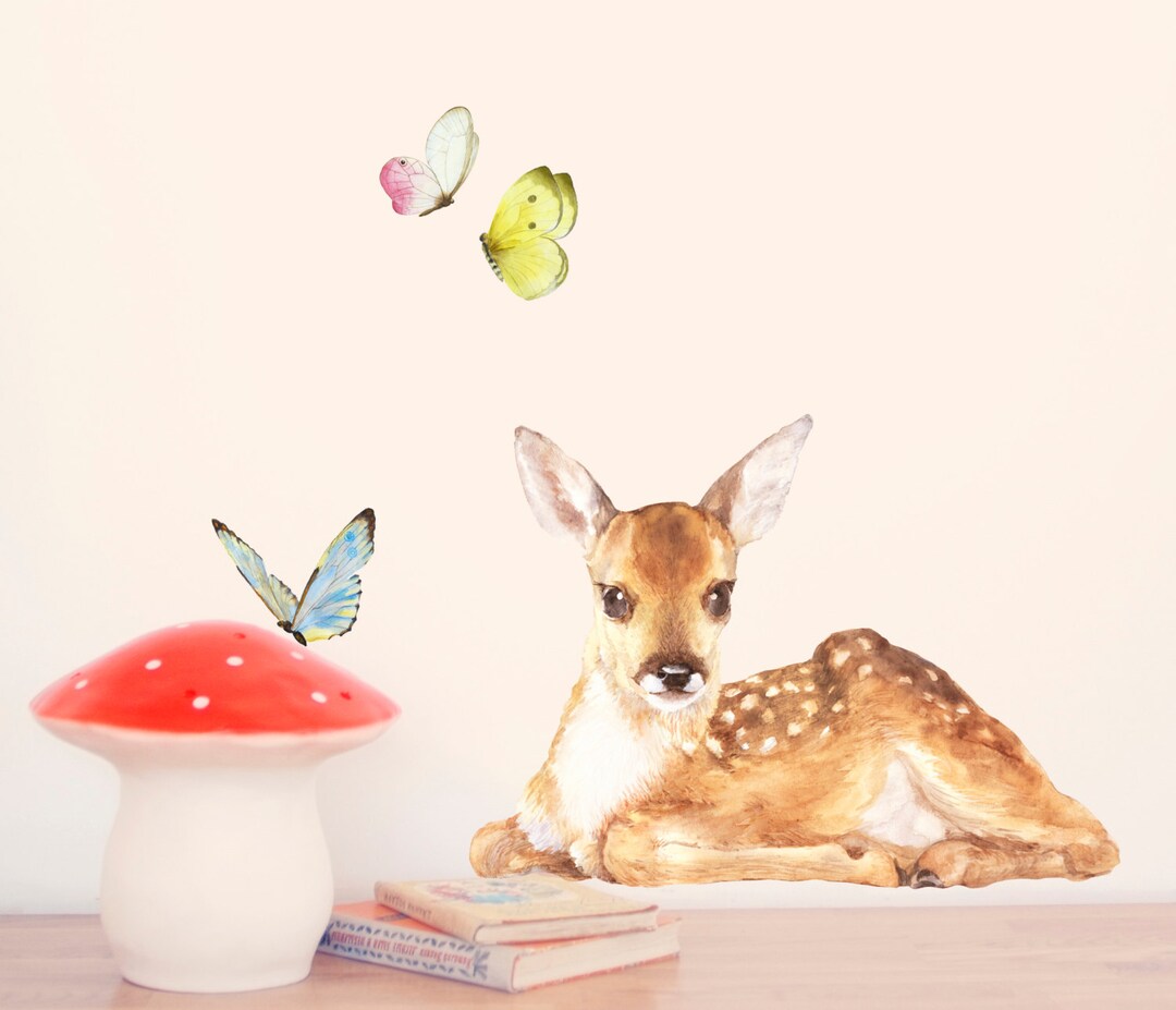 Little Fawn Wall Decal Fabric Wall Sticker Not Vinyl PVC Etsy