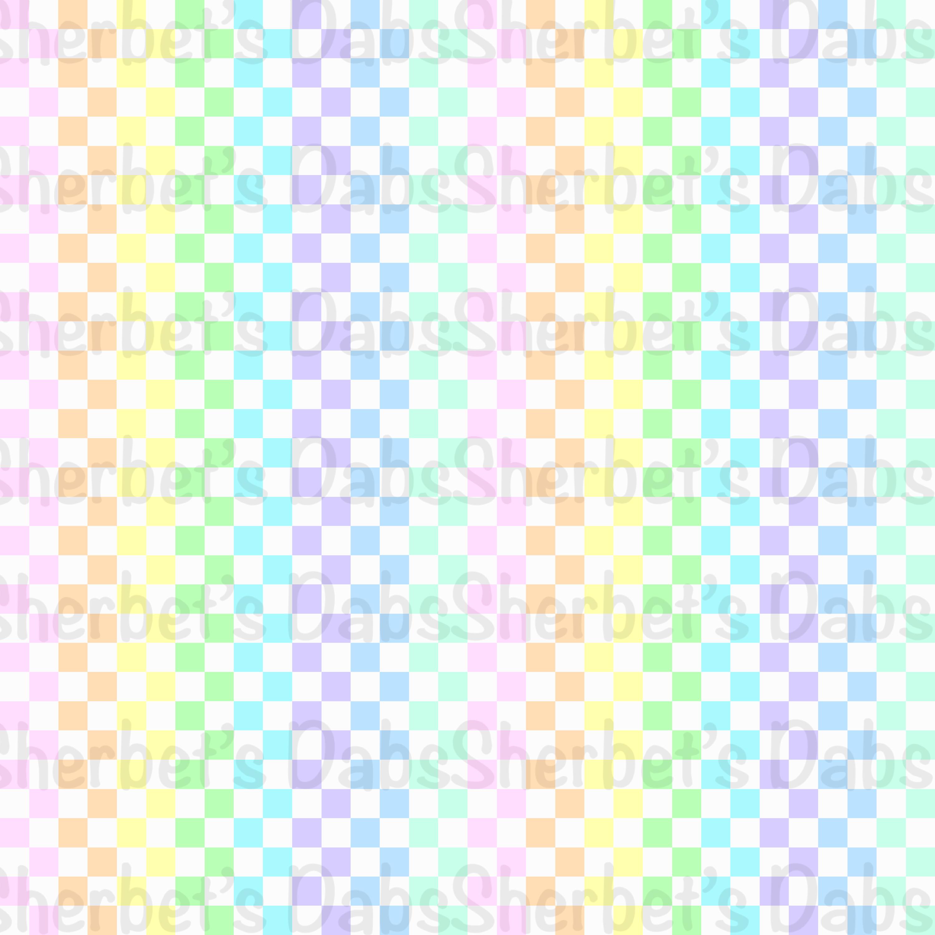 Rainbow Pastel Checkered Seamless Pattern: Fabric & Digital Paper (PNG ...