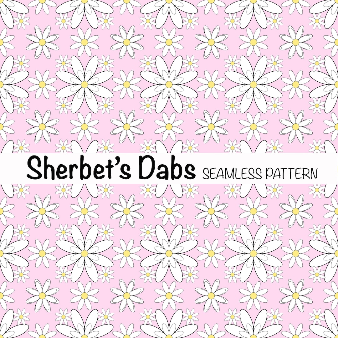 Daisy Flower Pink Digital Seamless Pattern (PNG) - Etsy