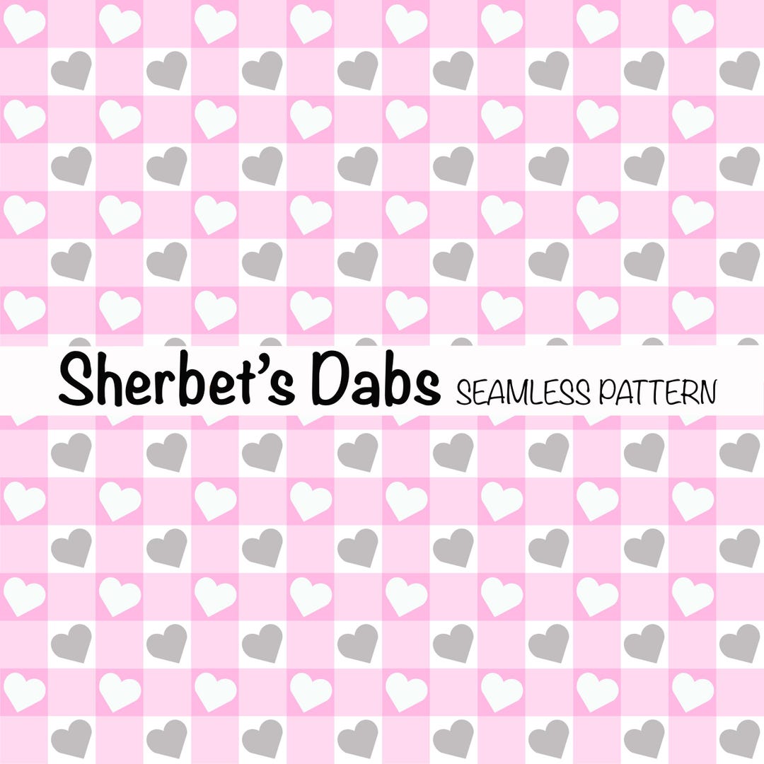 Pink Gingham Heart Seamless Pattern, Fabric & Digital Paper (PNG) - Etsy