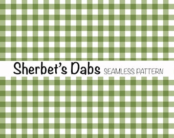 Green Gingham Checkered Seamless Pattern, 12x12 (Digital PNG)