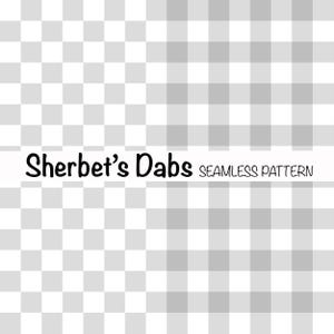 May include: A seamless pattern of alternating white and gray squares. The text "Sherbet's Dabs Seamless Pattern" is centered at the top of the image.