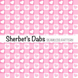 Roze wit pastel geruite harten digitale naadloze patroon achtergrond 300 DPI PNG 12 x 12 voor digitaal papier vinyl en stof ontwerp