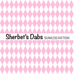 May include: A seamless pattern of pink and white diamonds. The text "Sherbet's Dabs Seamless Pattern" is at the top of the image.