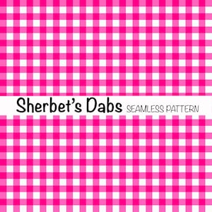 Hot Pink White Gingham Checkered Digital Seamless Pattern Background 300 DPI PNG 12x12 For Digital Papers Vinyl and Fabric Design