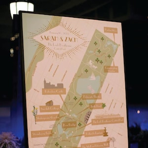 Invitación de mapa de boda/evento, guarde la fecha, programa o itinerario diseñado a medida por CW Designs
