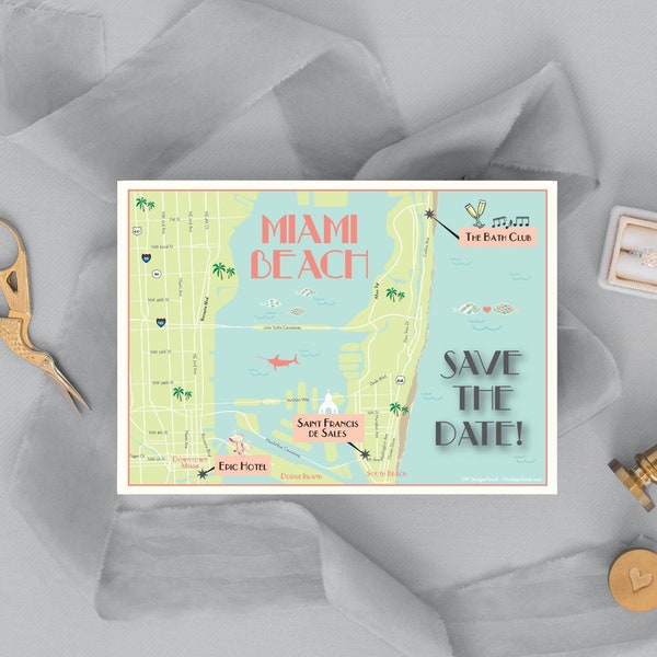 Save the Date Wedding Map, Custom Wedding Map, Wedding Map Invitation, Map Illustration, Destination Wedding, Map and Itinerary, Guest Book