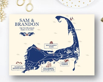 Wedding/Event Map Invitation, Save the Date, Program or Itinerary custom designed by CW Designs