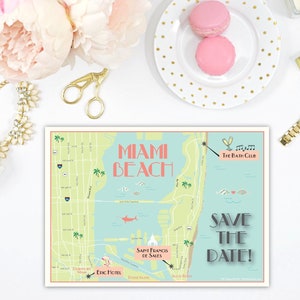 Save the Date Wedding Map, Custom Wedding Map, Wedding Map Invitation, Map Illustration, Destination Wedding, Map and Itinerary, Guest Book image 3