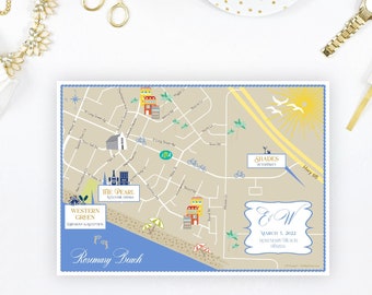 Wedding/Event Map Invitation, Save the Date, Program or Itinerary custom designed by CW Designs