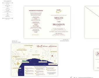 Tri-Fold Wedding Invitation with Map of Martha's Vinyard