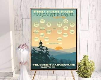 National Park Seating Chart. Formal Seating Chart. Monogram Seating Chart. Sweetheart Table Seating Chart.