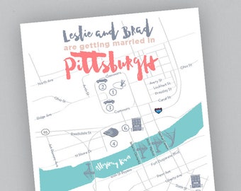 Wedding/Event Map Invitation, Save the Date, Program or Itinerary custom designed by CW Designs