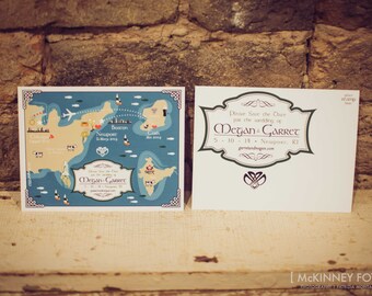 Save the Date Wedding Map, Custom Wedding Map, Wedding Map Invitation, Map Illustration, Destination Wedding, Map and Itinerary, Guest Book