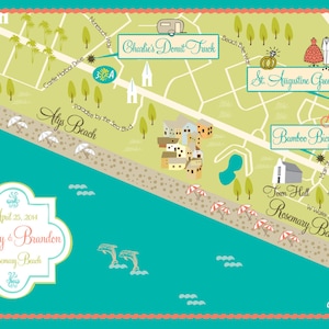 Hochzeit/Event Karte Einladung, Save the Date, Programm oder Reiseroute speziell von CW-Designs