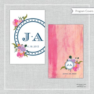 Custom Wedding Program. Program. Reception. Wedding Program. Program Cover.