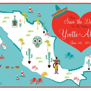 Save the Date Wedding Map, Custom Wedding Map, Wedding Map Invitation, Map Illustration, Destination Wedding, Map and Itinerary, Guest Book