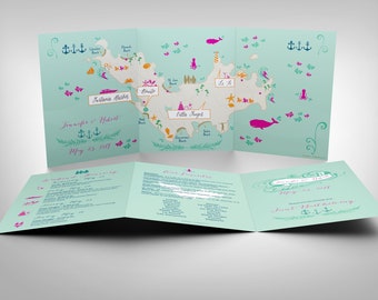 Wedding/Event Map Invitation, Save the Date, Program or Itinerary custom designed by CW Designs