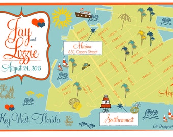 Wedding/Event Map Invitation, Save the Date, Program or Itinerary custom designed by CW Designs