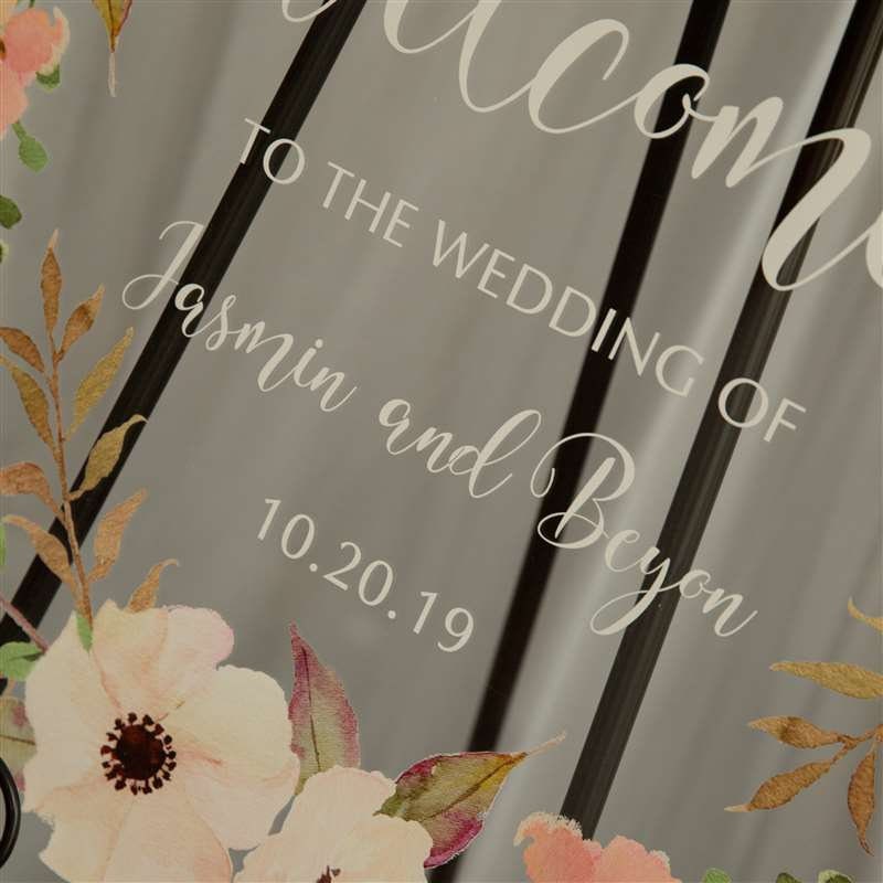 Floral Acrylic 24x36 Welcome Sign, Wedding Welcome Sign, Acrylic ...