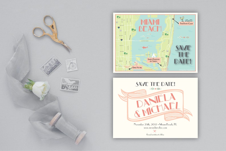 Save the Date Wedding Map, Custom Wedding Map, Wedding Map Invitation, Map Illustration, Destination Wedding, Map and Itinerary, Guest Book image 2