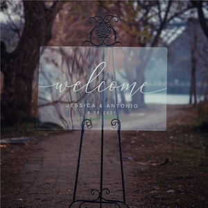 Simple Calligraphy Acrylic Personalized Welcome Sign, Wedding Welcome Sign, Acrylic Wedding Sign