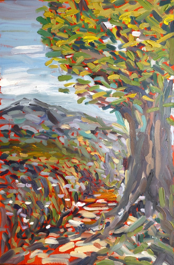 Print - My Border Collie Takes Me To Some Interesting Places Ltd Test Giclee 1 of 1 Psychedelic Impressionism 38.2cm X 25.8cm Landscape