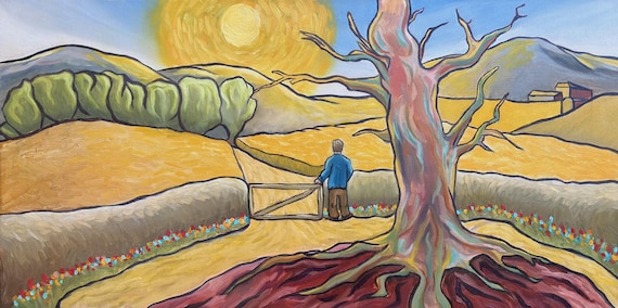 Print - Sun's Always Shining Somewhere Ltd Test Giclee Print 1 of 1 Contemporary Impressionism 34.3cm X 17.7cm Panoramic Landscape