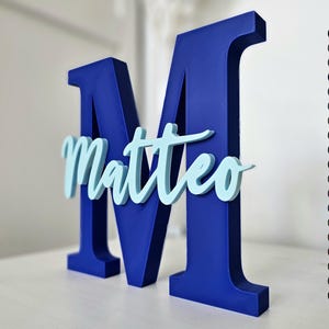 Türschild / Namensschild mit Anfangsbuchstabe – Personalisierbar in verschiedenen Farben – Wanddeko & Geschenkidee – 3D-gedruckt aus PLA